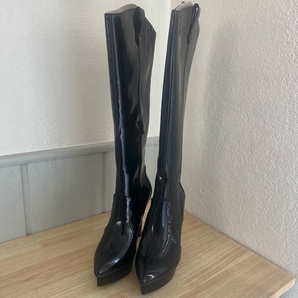 THALIA SODI Trixi Knee Boots Womens Black Platform Comfort  Pointy Toe  Zip-Up - Picture 4 of 13